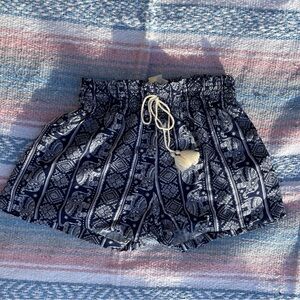 Navy blue elephant print shorts